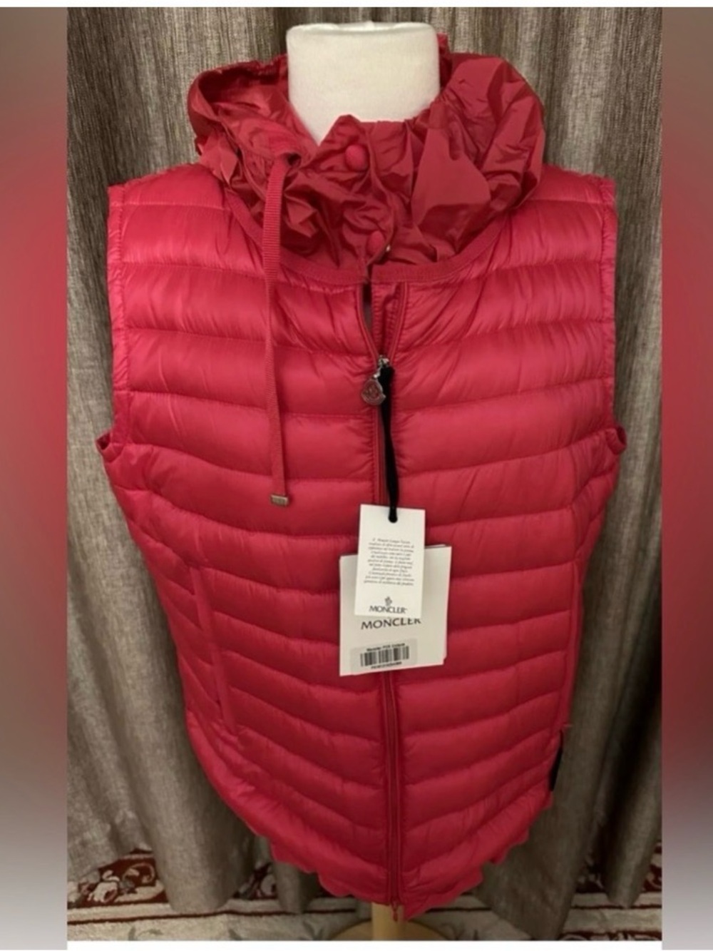 Moncler Lucila Gilet Down Vest Fuchsia Pink Size 5 XL